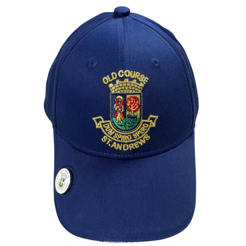St. Andrews Old Course Golf Hat Mens OS Navy Blue Embroidered Ball Marker Cap